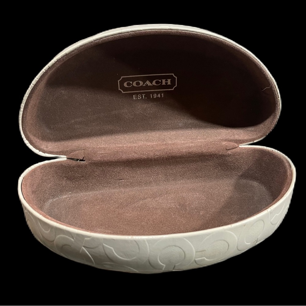 Coach White Embossed Clamshell Case